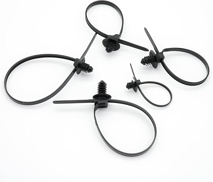240 Pcs Push Mount Cable Ties Assorted Sizes, 6-Types Snap in Zip Ties Self - Image 5