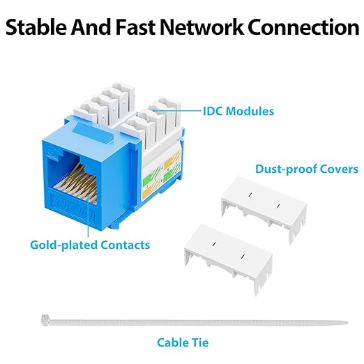iwillink 10Gbps Cat6 Keystone Jack, RJ45 Keystone Jack 25-Pack and Keystone - Image 5