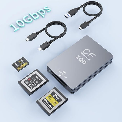 10Gbps CFExpress Type B Card Reader - 5 in 1 USB C&USB A CFexpress/XQD/SD Card by Rocketek
