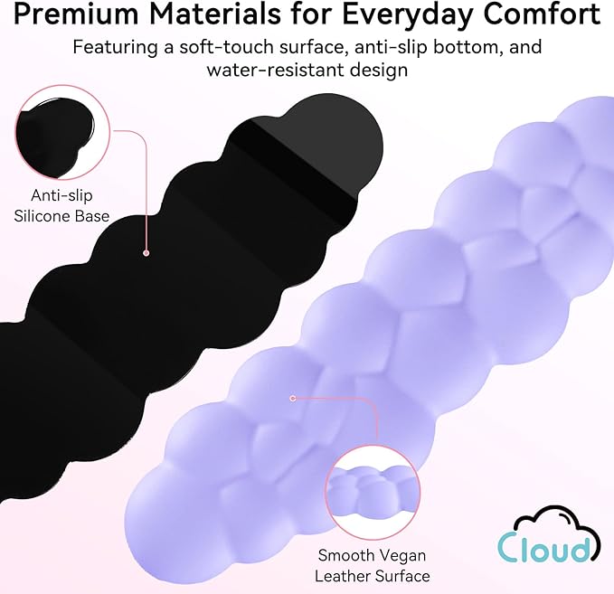 Cloud Wrist Rest for Computer Keyboard, 4-in-1 Memory Foam Leather Cloud - Image 5