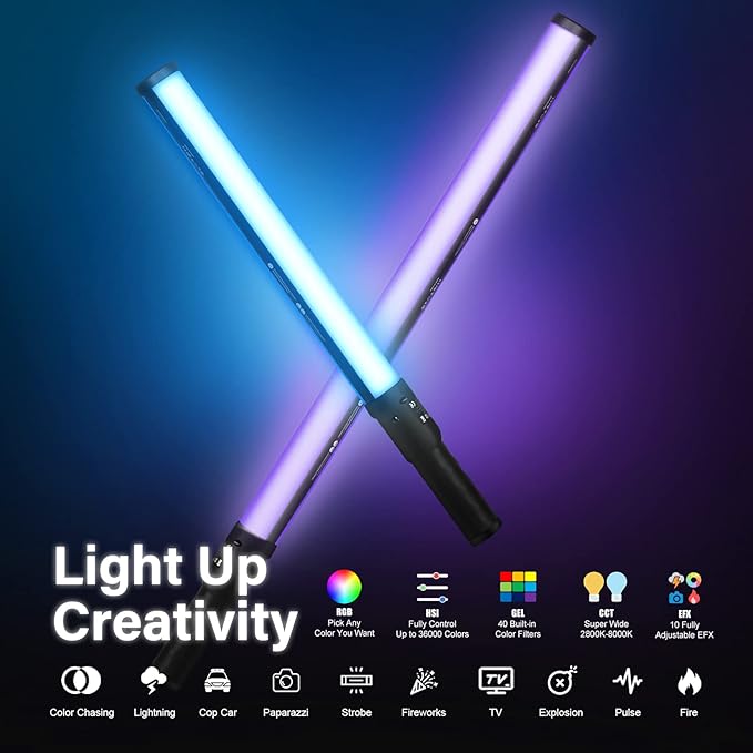 Mettlelite LS800C RGB Light Stick and Mettlelite SPL420C LED Video Light Full - Image 3