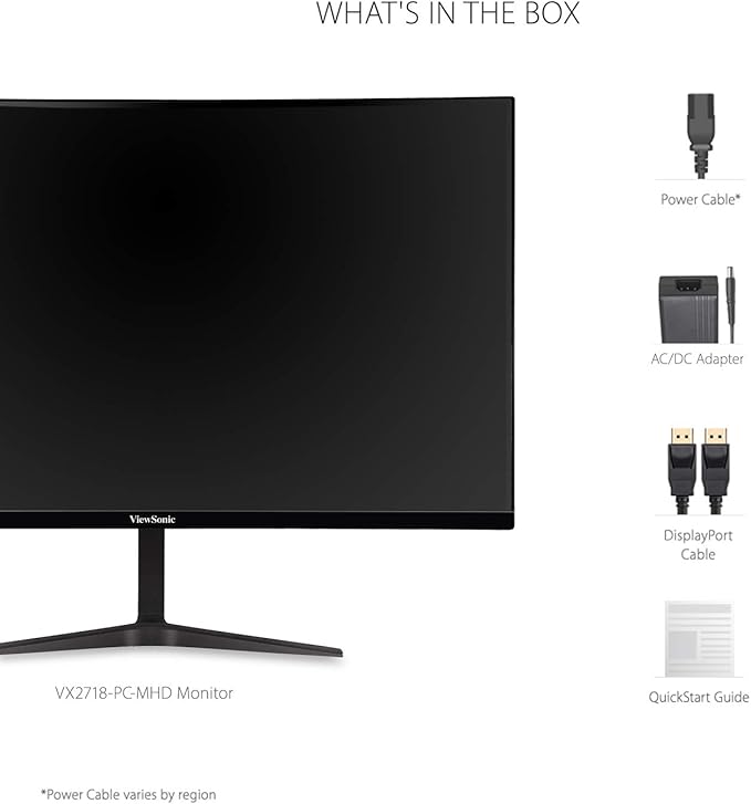 ViewSonic VX2718-PC-MHD 27 Inch Curved 1080p 1ms 180Hz Gaming Monitor - Image 8