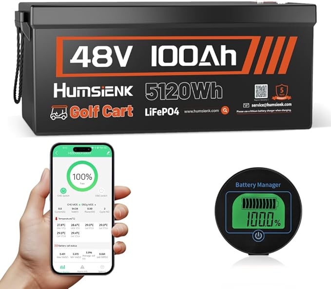 48V 100Ah Lithium Golf Cart Battery Group 8D by HumsiENK