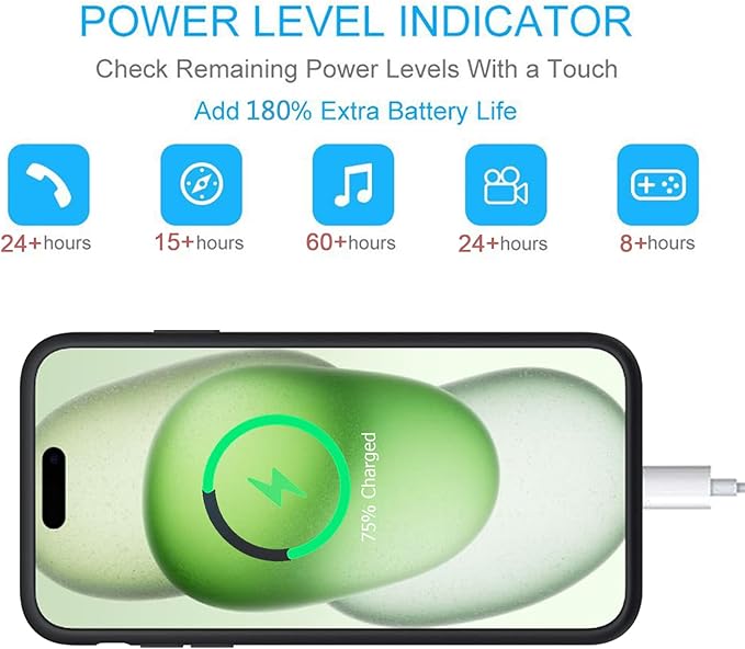 Battery Case for iPhone 15, Upgraded 10000mAh Portable Protective Charging Case - Image 4