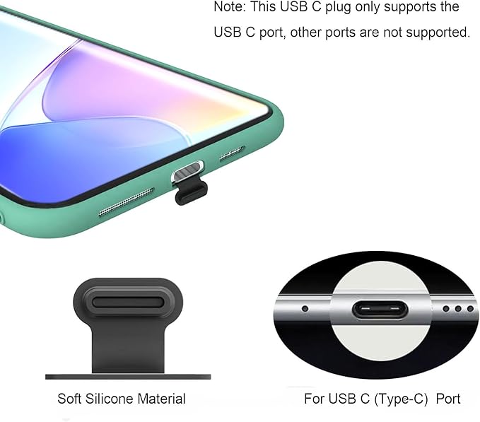 8PCS USB Type C Anti Dust Plugs Cover, C-Type Port Dust Plug, USB C Dust Cover - Image 2