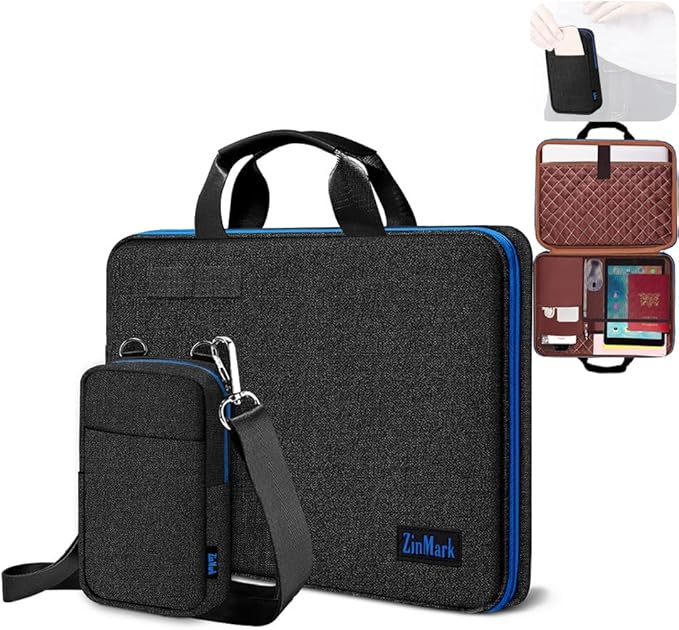 Laptop Case 15.6 Inch Briefcase Military-Grade Protection by ZinMark