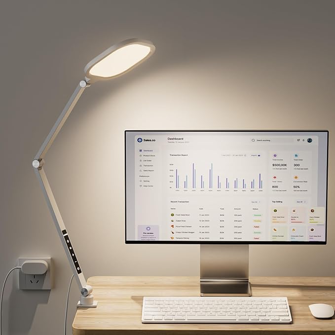 LED Desk Lamp for Home Office, 15W Desk Light by LitONES