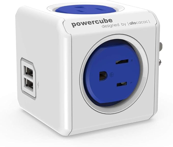 USB Wall Plug, Allocacoc PowerCube |Original|, 4 Outlets and 2 USB Ports by Allocacoc