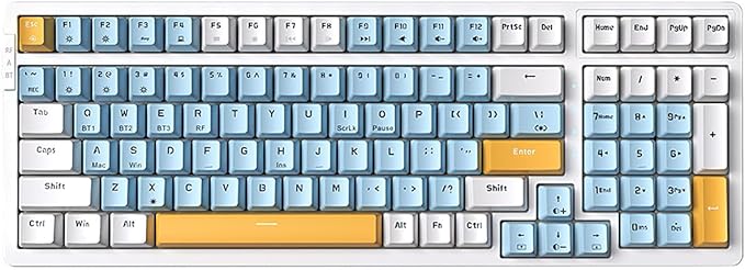 Wireless Mechanical Keyboard, Triple Mode 2.4G/USB-C/BT Gaming Keyboards 100 by Merdia