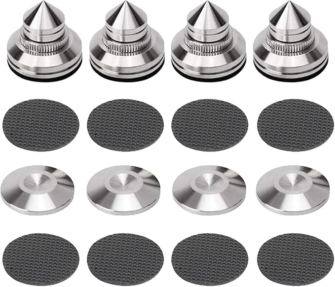 4 Sets Speaker Isolation Stand Feet, Stainless Steel Speaker Base Pads by Viborg