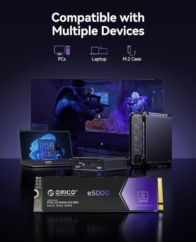 ORICO e5000 2TB SSD M.2 NVMe 2280 PCIe Gen4 5200MB/s Internal Solid State Drive - Image 4