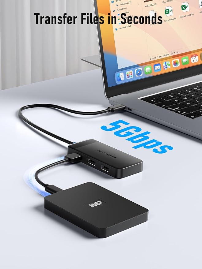 Lemorele Docking Station Dual Monitor, 6 in 1 USB C Hub Multiport Adapter w/2 - Image 5
