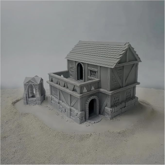 Paintable Tabletop Miniature Little Town Building Terrains Compatible - 18mm - Image 6