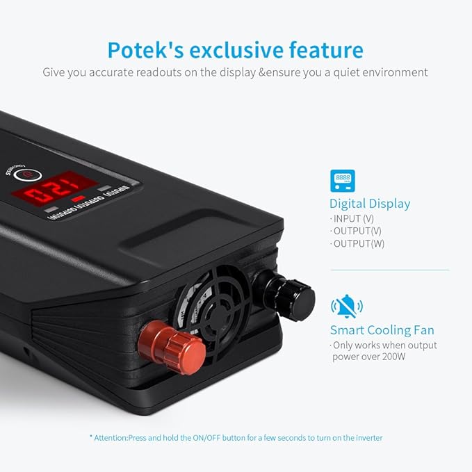 Potek 500w power inverter DC 12V to AC 110V Car Adapter - Image 3