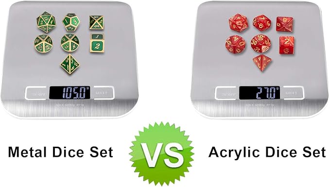 Metal Dice Set D&D, DNDND 7 Die Green DND Dice - Image 6