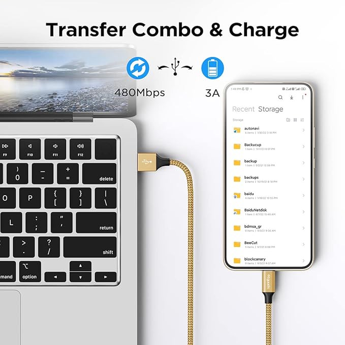 etguuds 6ft USB A to USB C Cable 3A Fast Charging, - Image 4
