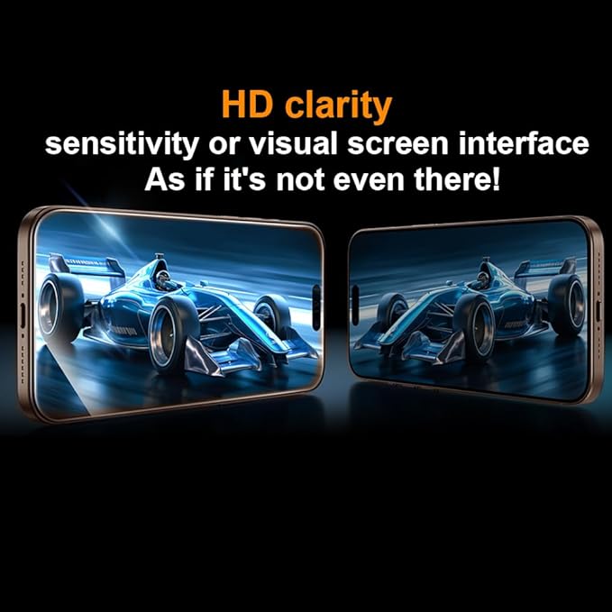 OneFish Screen Protector Glass for iPhone 14 Pro Max/ 15 Plus, 9H Glass Scratch - Image 3