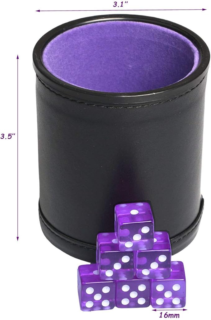 Leatherette Dice Cup Felt Lining Shaker Quiet - Image 3