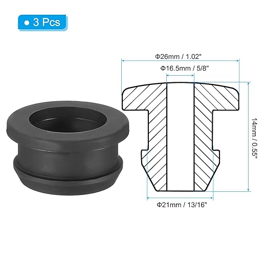 PATIKIL 21mm / 13/16 Inch Drill Hole, 5/8 Inch ID Rubber Grommets - Image 2