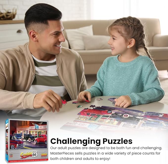 MasterPieces - 1000 Piece Jigsaw Puzzle, Route 66 Pitstop, Fun - Image 4