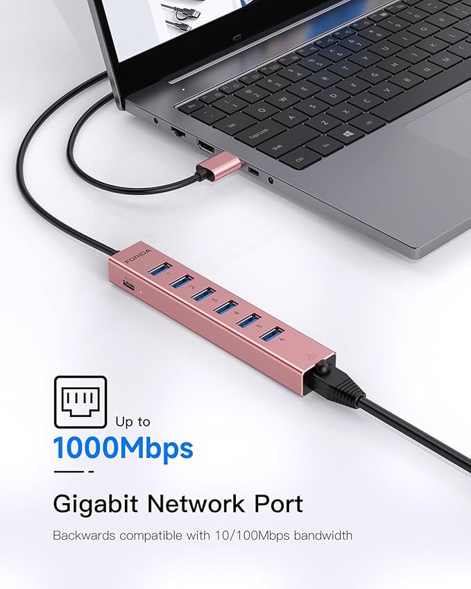Aluminum USB 3.0 Adapter USB to Ethernet HUB - Image 6