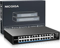 24 Port PoE Switch Unmanaged, 24 Port PoE+@400W, 2 Gigabit Uplink Ports by NICGIGA
