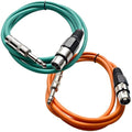 Seismic Audio - SATRXL-F6-2 Pack of 6 Foot 1/4 Inch TRS to XLR Female Patch by SeismicAudio