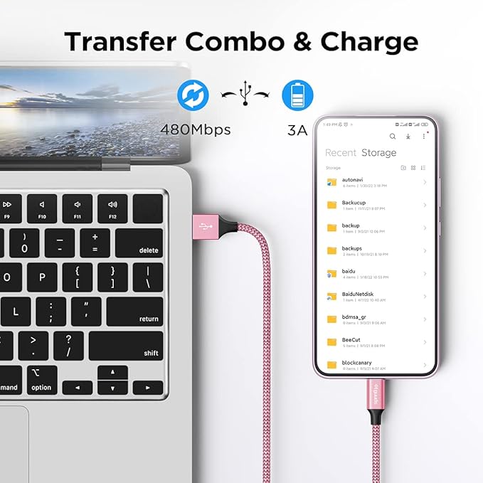 etguuds 6.6ft USB A to USB C Cable 3A Fast Charging, - Image 3