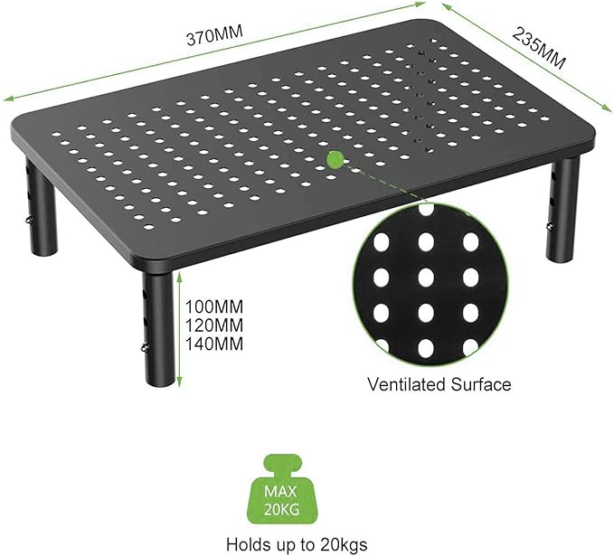 Bracwiser Monitor Stand Riser, 3 Level Height Adjustable Desktop monitor stand - Image 4