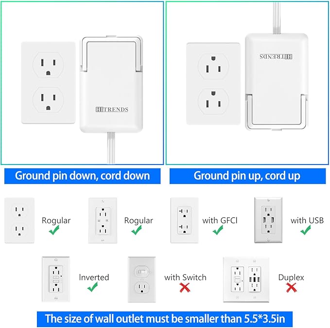 6FT Ultra-Thin Flat Plug Power Strip - Image 6