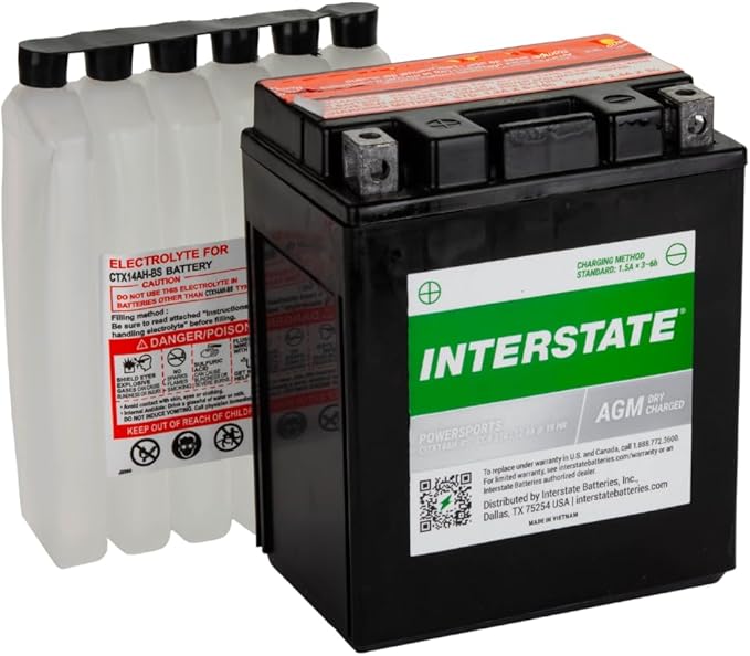 Interstate Batteries YTX14AH-BS 12V 12Ah Powersports Battery 210CCA - Image 5