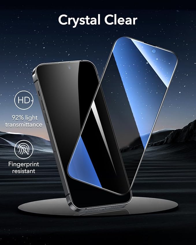 ESR 3 Pack 9H+ Glass for iPhone 14 Pro Max Privacy Screen Protector, Armorite - Image 9