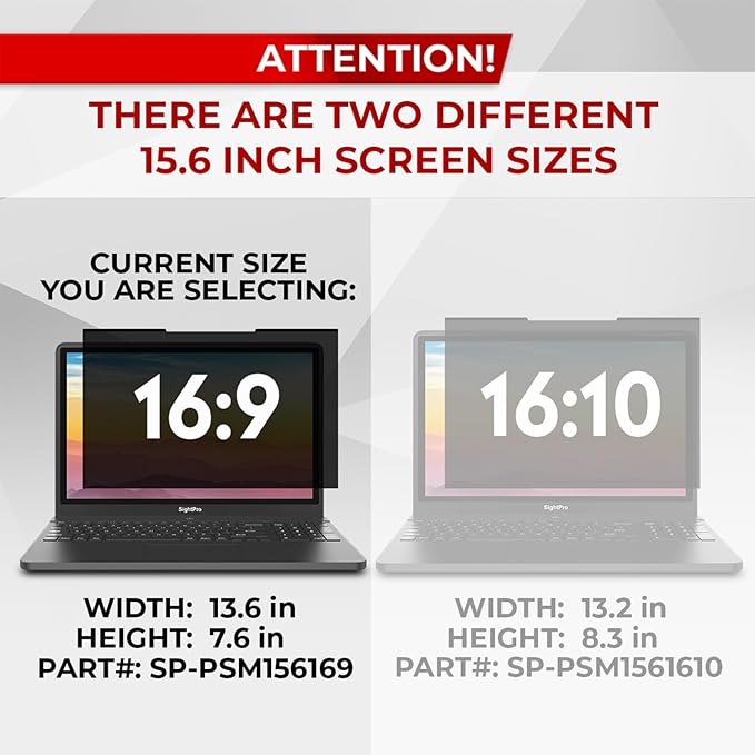 Magnetic Laptop Privacy Screen 15.6 Inch 16:9 - Image 3