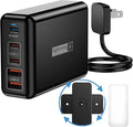 Fast Charger USB C 100W, 5 Ports Charging Blocks Ultra Thin Flat Plug, USB by lightningofertas