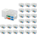VCE RJ45 Cat6A Keystone Jack UL Listed 25-Pack, 10 Gbps Slim Profile Modular by VCE
