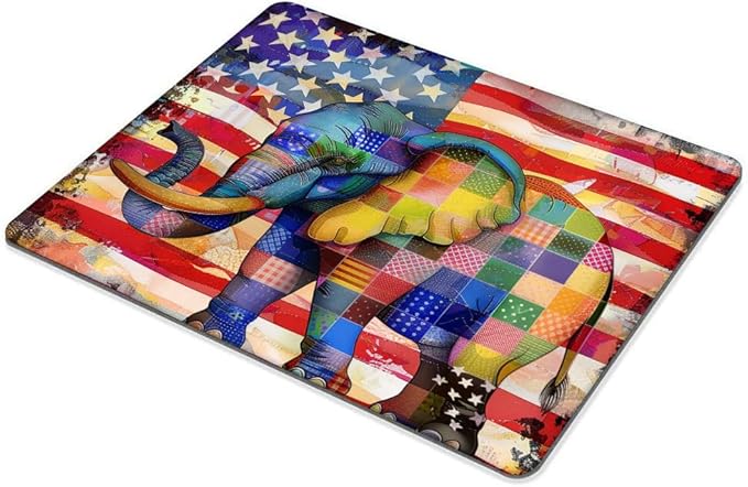 Square Mouse Pad American Flag，Colorful Baby Elephant-1, Gaming Mouse Pads - Image 5