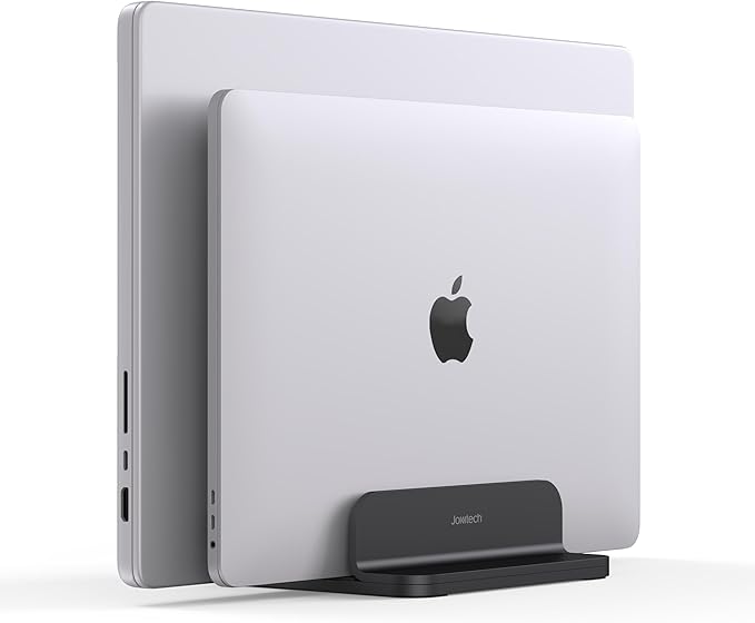 Dual Aluminum Vertical Laptop Stand Organizer, Sturdy Notebook Computer Holder - Image 6