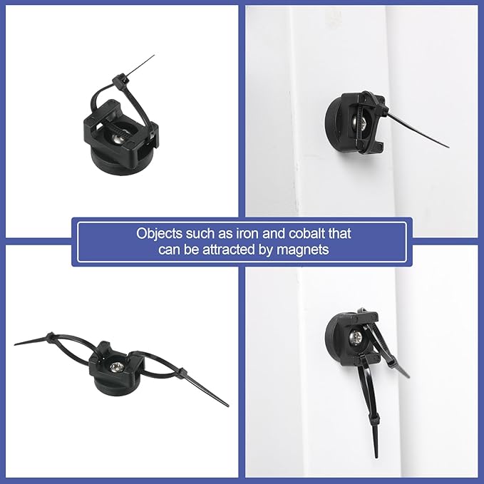 Yookeer Magnetic Zip Tie Mount Base Black Magnetic Cable Clips Wire Holder - Image 6