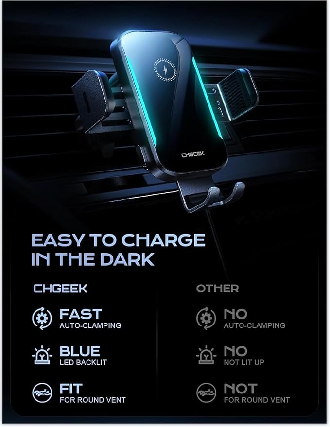 CHGeek Wireless Car Charger, 15W Fast Charging - Image 2