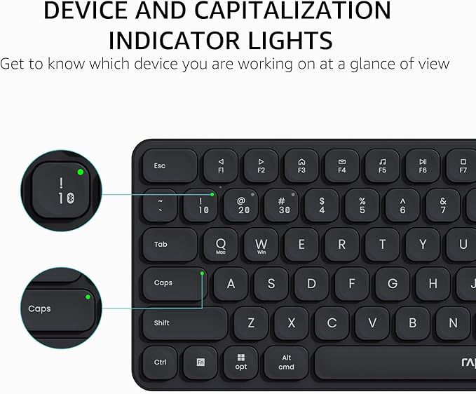 Rapoo 9010M Multi-Device Keyboard and Mouse Combo, 2.4GHz/Bluetooth 5.0/4.0 - Image 7