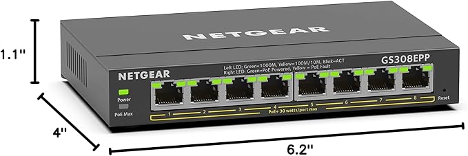 NETGEAR 8 Port PoE Gigabit Ethernet Easy Smart Managed Essentials Switch - - Image 7
