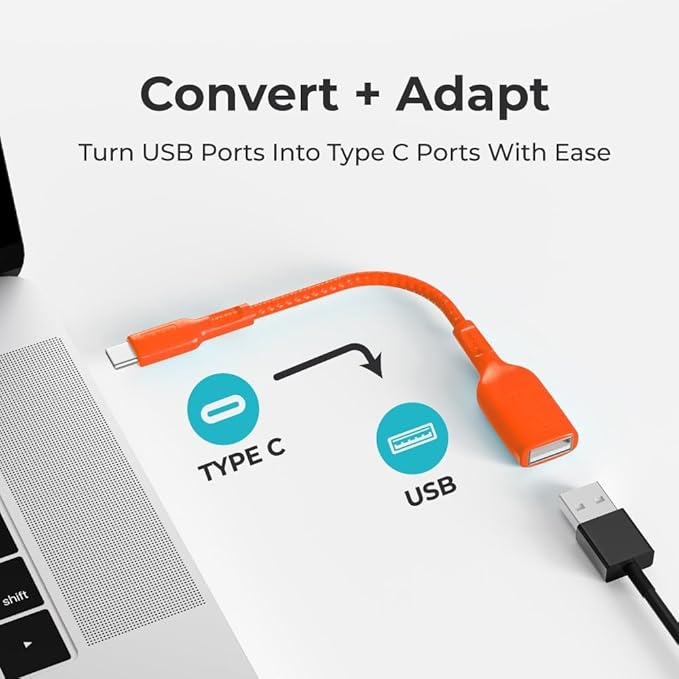 BLACK+DECKER USB C to USB A Adapter, USB C Male to USB Female Adapter Nylon - Image 4