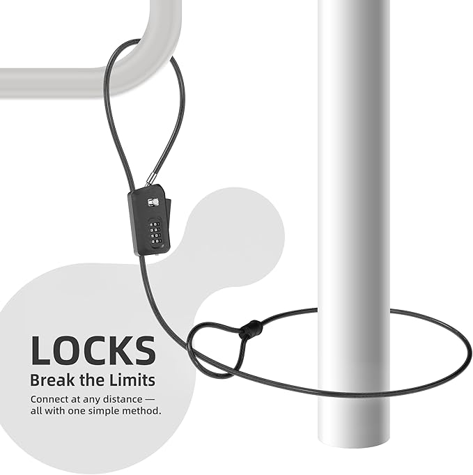 6ft Python Cable Lock for Bike, Trail Camera Locking, 4 Digit Combination Lock - Image 3