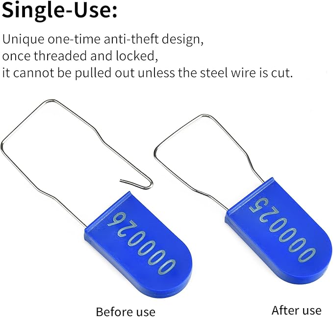 1000PCS Plastic Padlock Security Seals Metal Wire Padlocks Electric Meter - Image 4