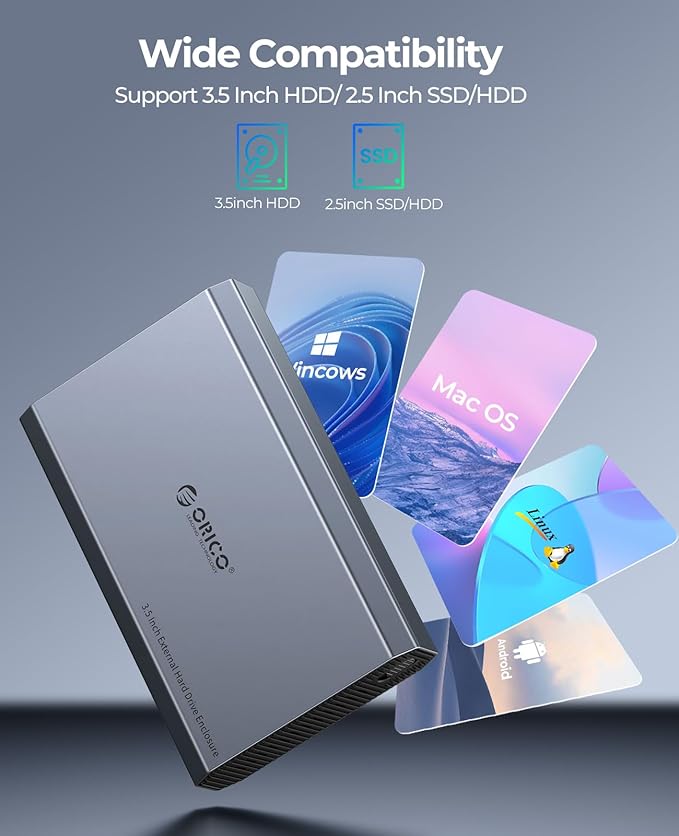 ORICO Aluminum 3.5 Hard Drive Enclosure - Image 5