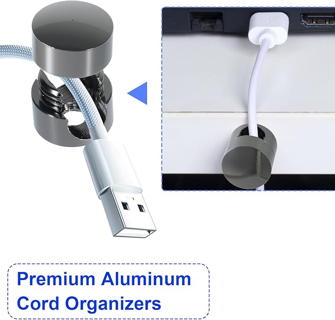 6 Sets Charger Holders for Cords, Adhesive Metal Cord Clips, Cable Management - Image 4