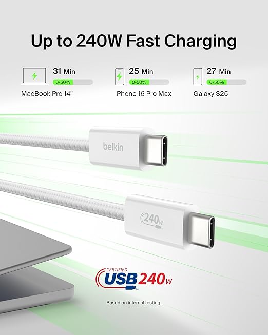 Belkin USB C to USB C Cable ​2-Pack, 240W - Image 2