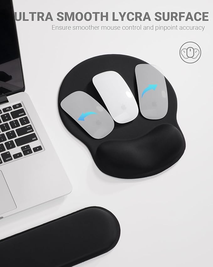 Ergonomic Mouse Pad Wrist Support Set, Memory Foam Keyboard Wrist Rest Set - Image 3