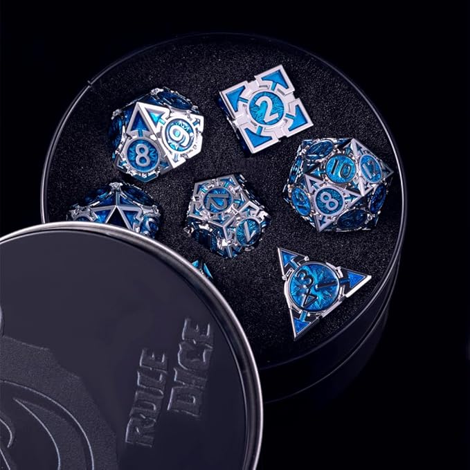 Rare Chrome-Plated DND Dice Set, Metal D&D Dice Sets Made of Durable Zinc - Image 2