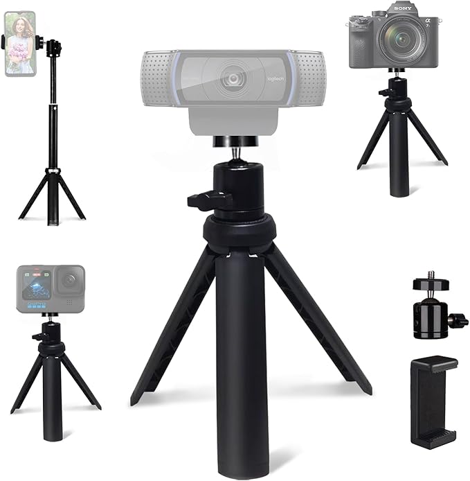 NexiGo Lightweight Mini Tripod for Camera/Phone/Webcam, Extendable Stand by NexiGo
